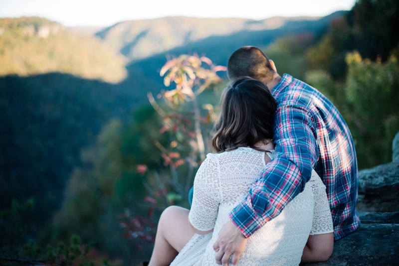 engagement photo in fayetteville west virginia on the new river gorge