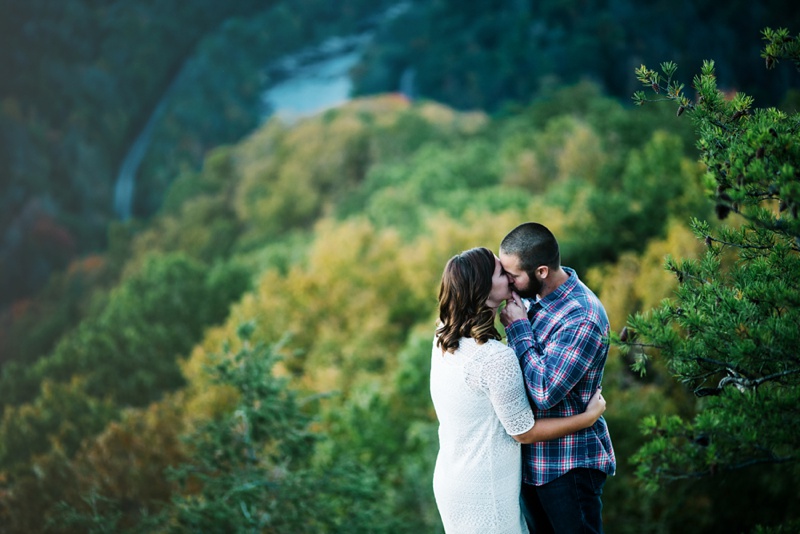 engagement photo in west virginia on the new river gorge