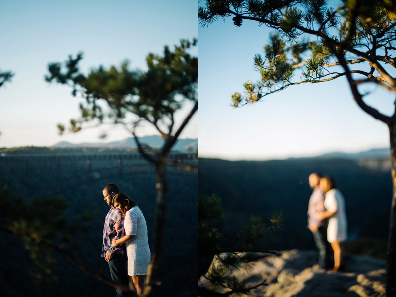 new river gorge engagement photo in west virginia