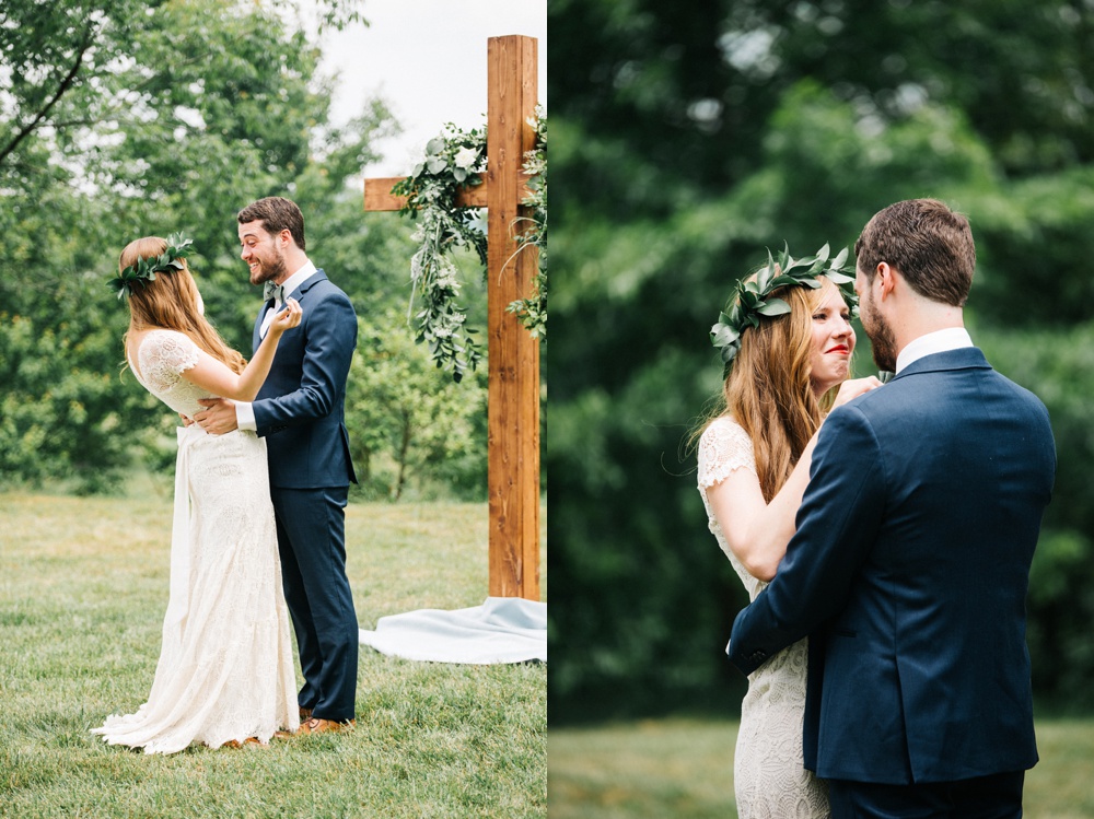 wv wedding photo of a first look