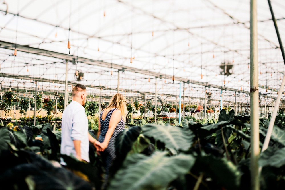 greenhouse engagement by best wv engagement photographer