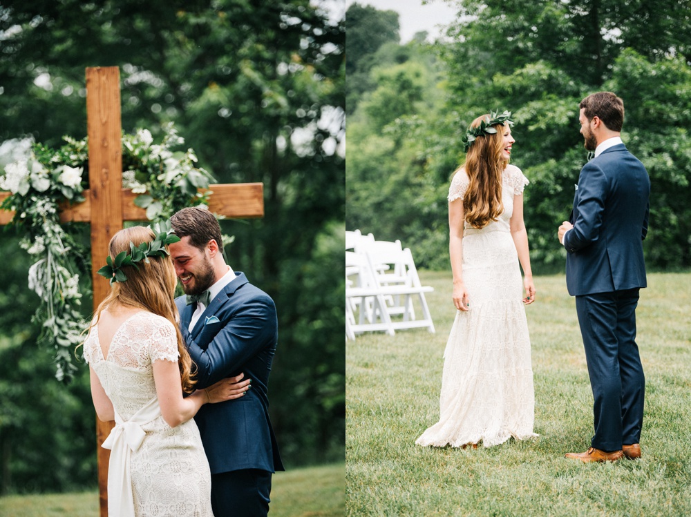 wv wedding photo of a first look