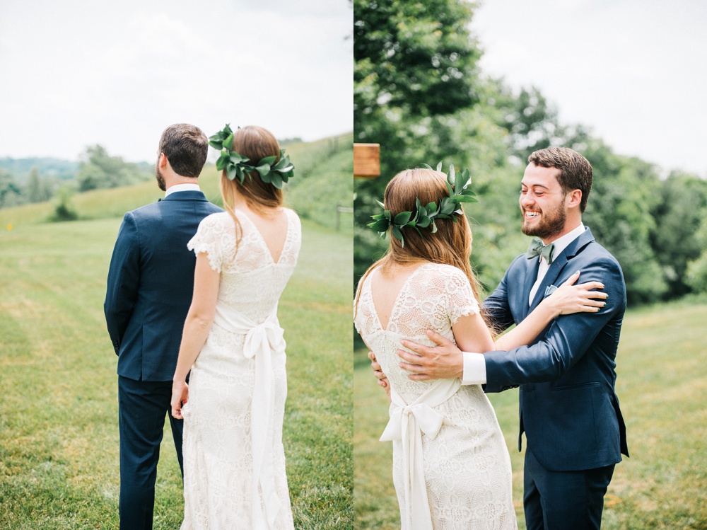 wv wedding photo of a first look