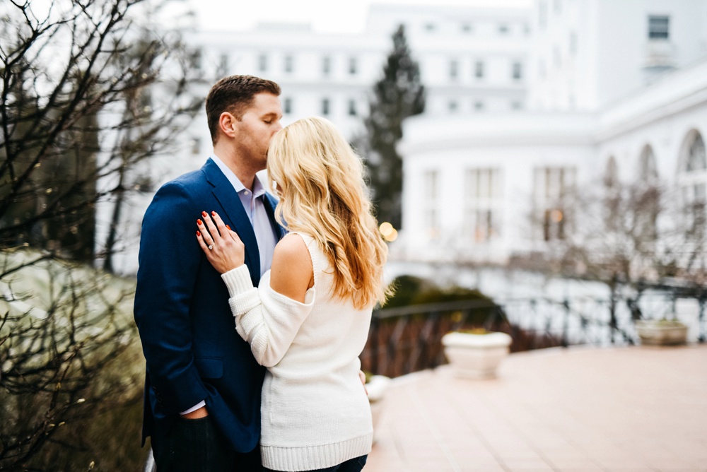 engagement photo at the greenbrier