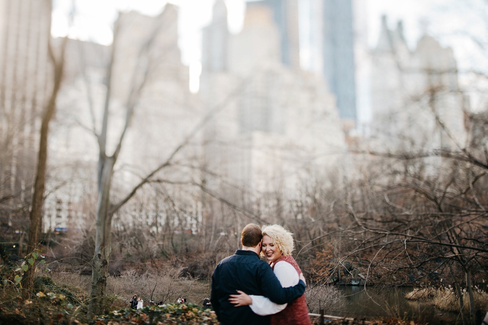 romantic winter NYC engagement session
