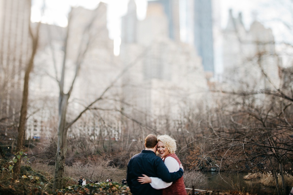 romantic winter NYC engagement session 