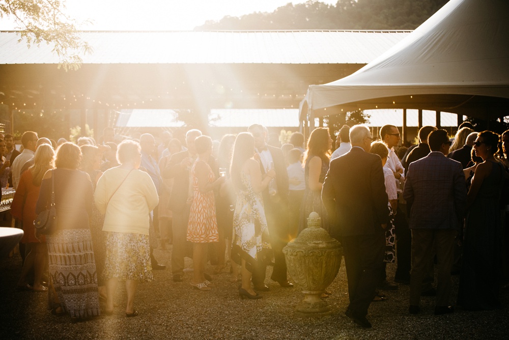 wedding cocktail hour at j.q. Dickinson salt works