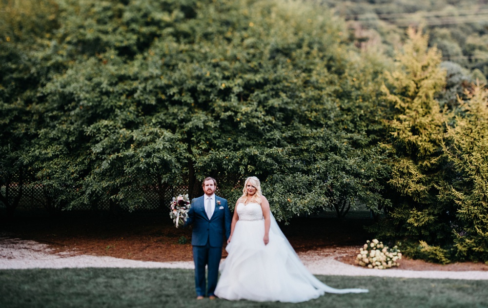 couples portrait at a j.q. Dickinson salt works wedding