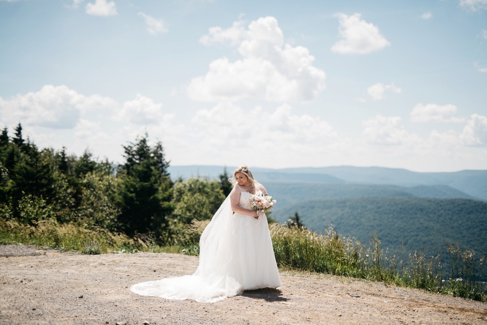 wedding portrait taken at snowshoe resort