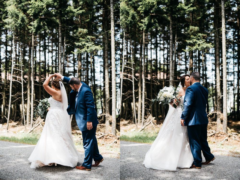 first look wedding photo snowshoe resort