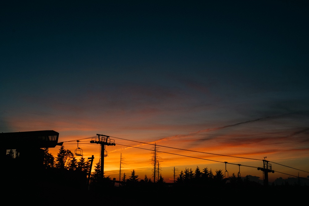 snowshoe mountain resort at sunset 